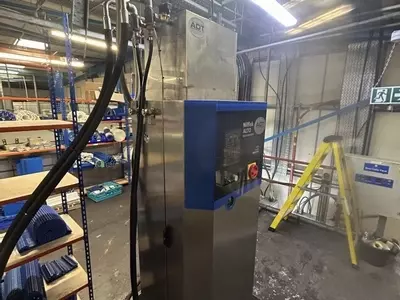 Upgraded Nilfisk multi-pump system in a food factory in Birmingham following installation of a 160 litre water tank and control components. The system now supports full demand during clean-down with improved reliability and consistent water supply.